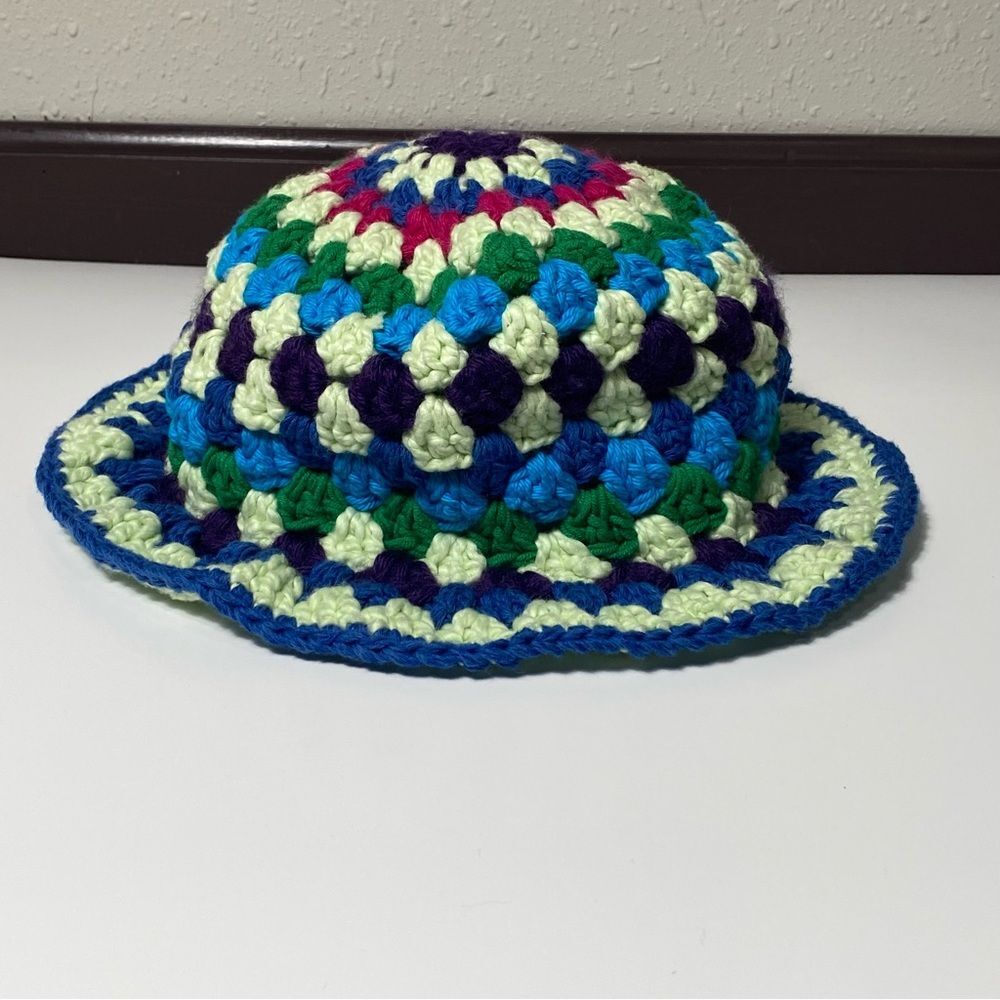 Homemade Colorful Crochet Bucket Hat - Picture 4 of 8